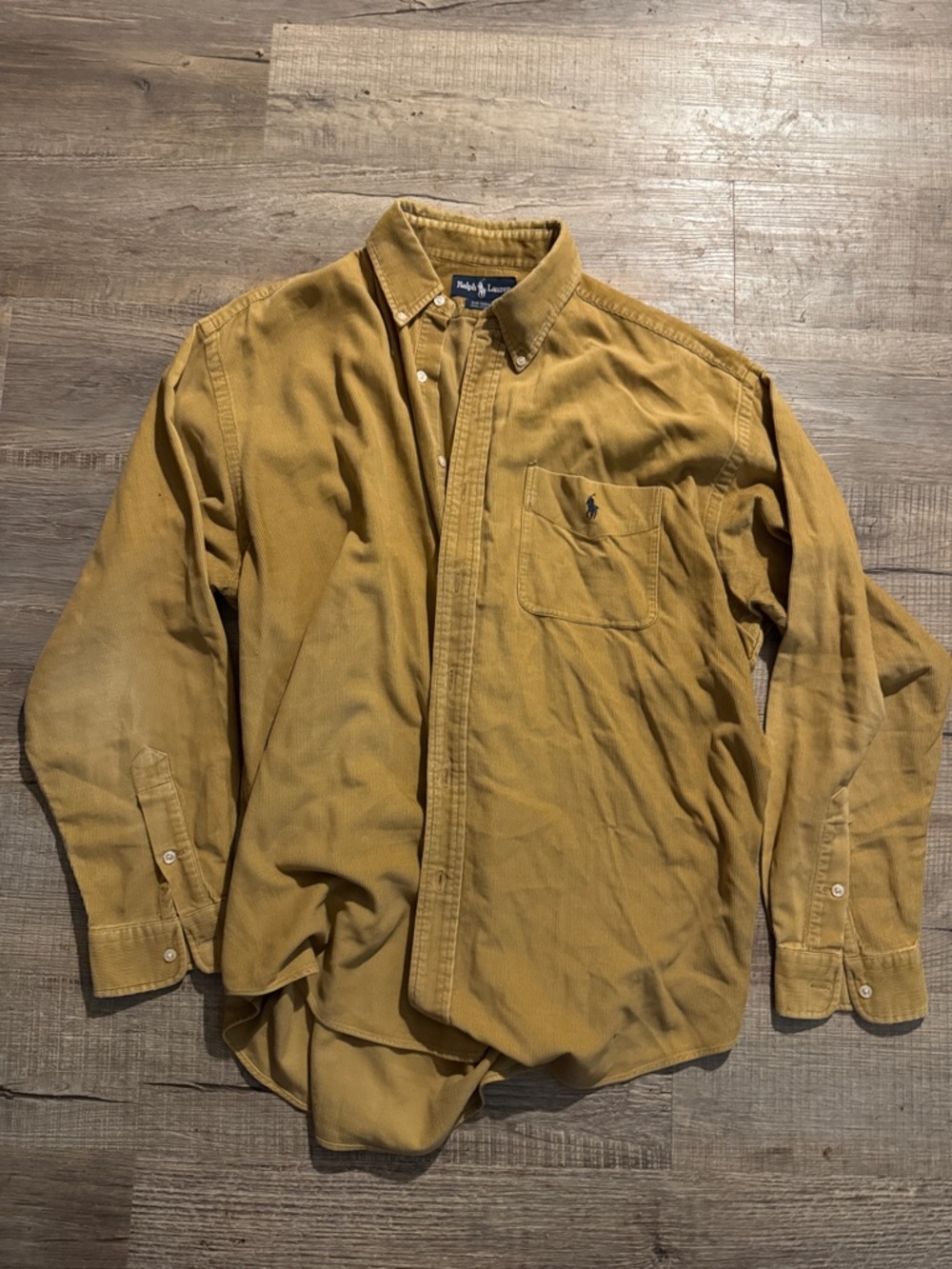 Ralph Lauren big shirt 90s corduroy Men's tan Button-Down Shirt